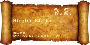 Wingler Réka névjegykártya